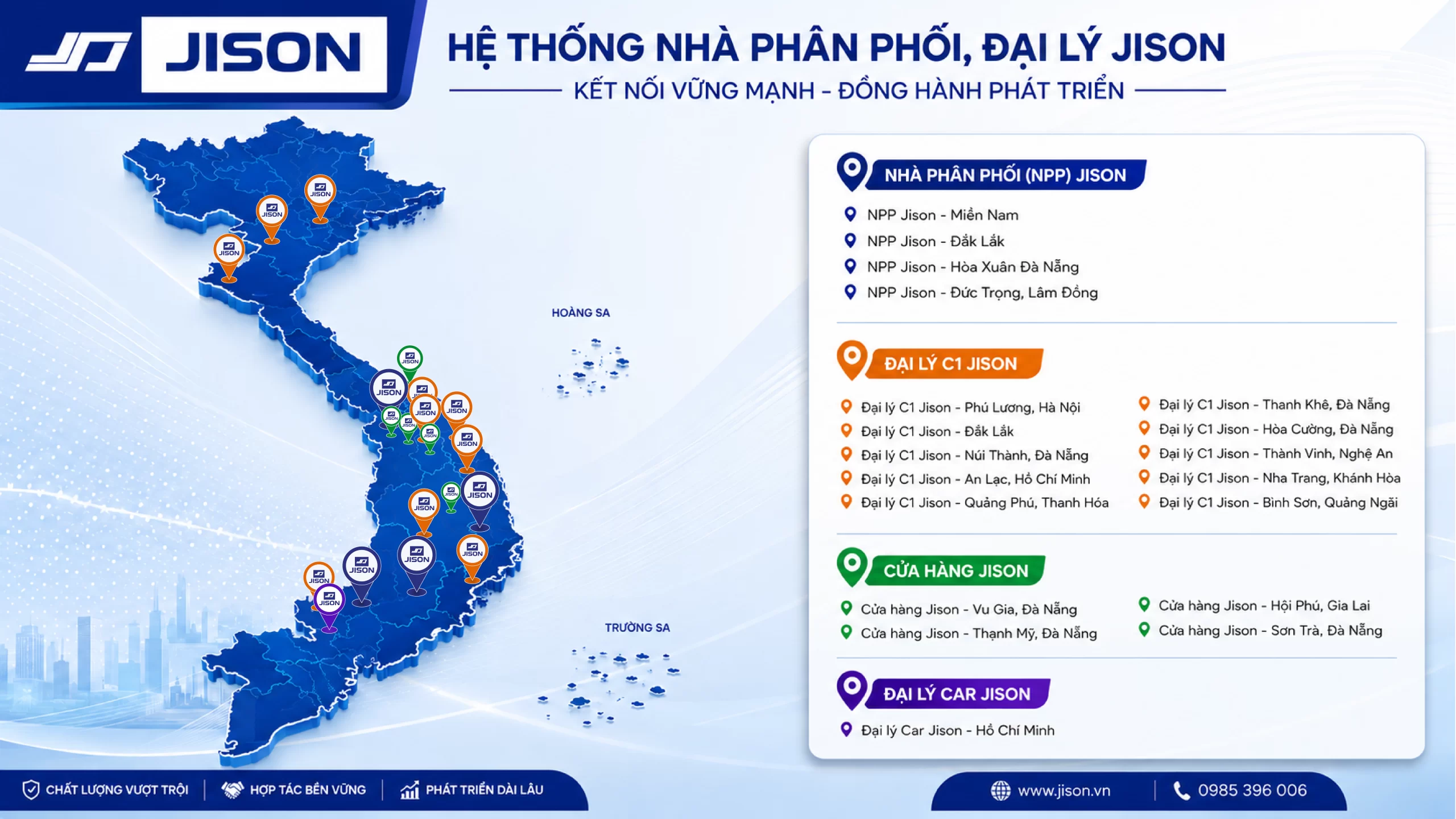 Hệ thống nhà phân phối đại lý Jison